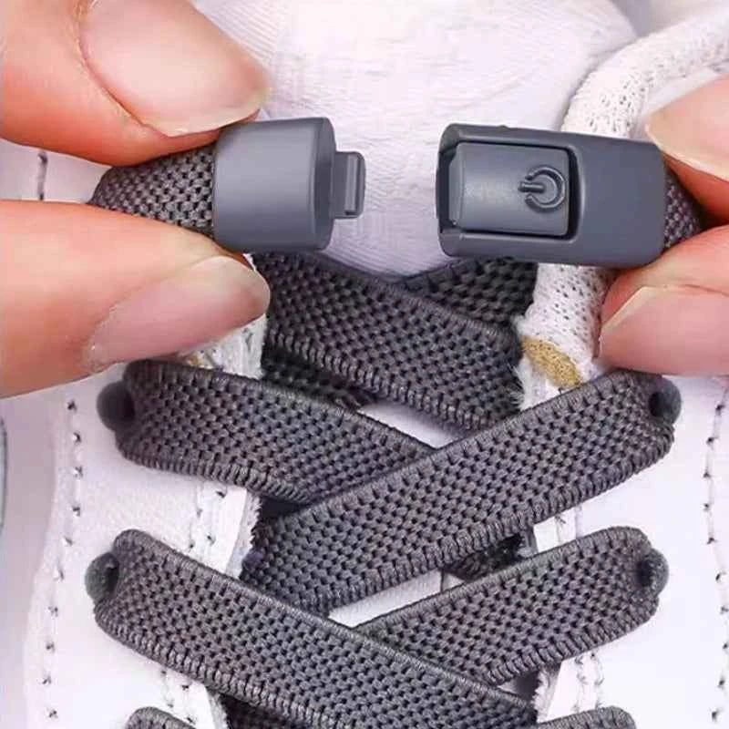 New Without Ties No Tie Elastic Shoelaces Press Lock Flat Widened 8MM Shoelaces for Kids and Adults
