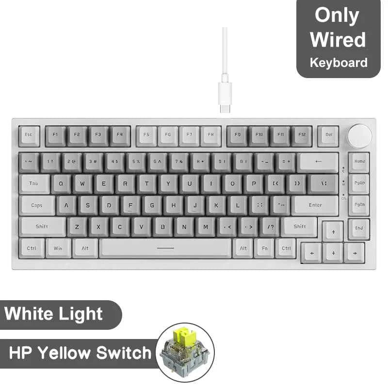 AJAZZ AK820/Pro Wireless Mechanical Keyboard Bluetooth 5.1 2.4G USB-C Wired Hot Swappable RGB Gaming Keyboard Gasket Mount with