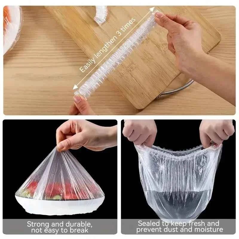 100pcs Disposable Food Covers for Fresh-Keeping Kitchen Storage