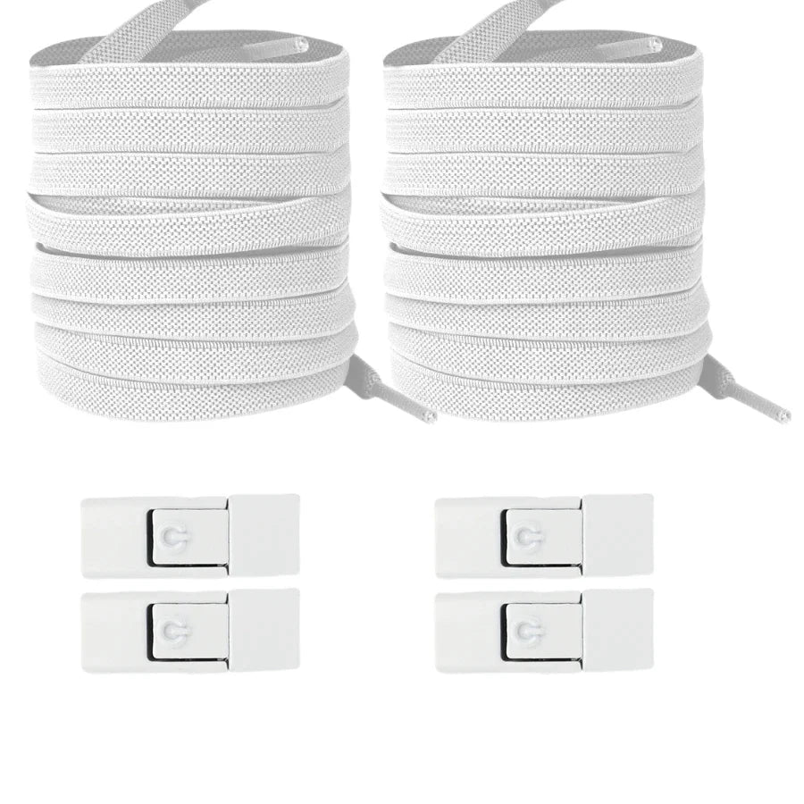 New Without Ties Elastic Laces No Tie Shoe Laces Press Lock Shoelaces Sneaker Kids Adult 8MM Widened Flat Shoelace for Shoes - Vaxicy