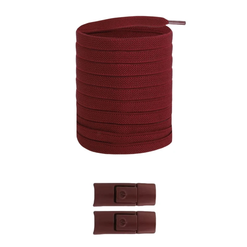 New Without Ties Elastic Laces No Tie Shoe Laces Press Lock Shoelaces Sneaker Kids Adult 8MM Widened Flat Shoelace for Shoes - Vaxicy