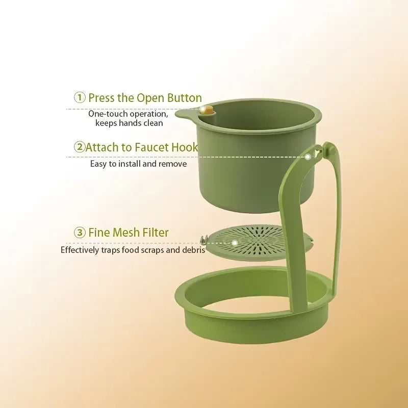 Press-Type Drain Basket for Kitchen & Bathroom | Multi-Functional Food Strainer & Sink Organizer