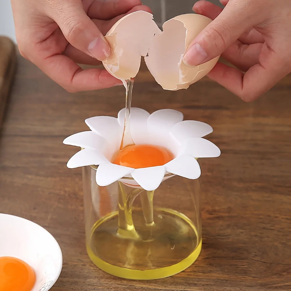 Cute Flower Egg Separator - 1pc Flower Design Egg White Yolk Separator Kitchen Gadget