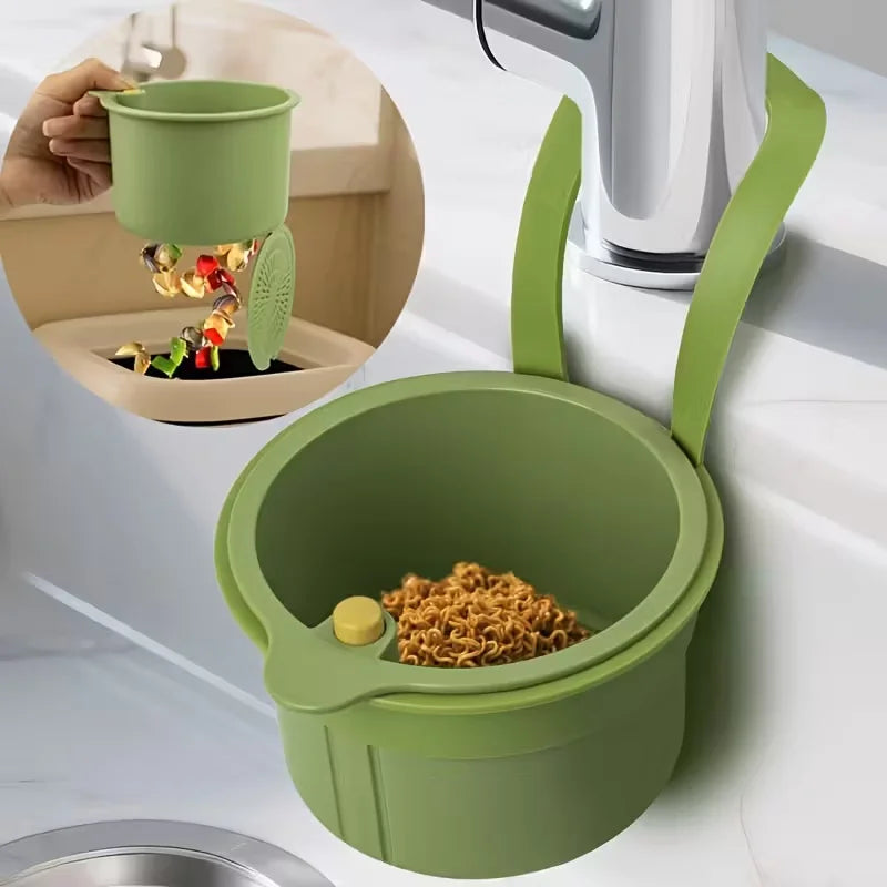 Press-Type Drain Basket for Kitchen & Bathroom | Multi-Functional Food Strainer & Sink Organizer