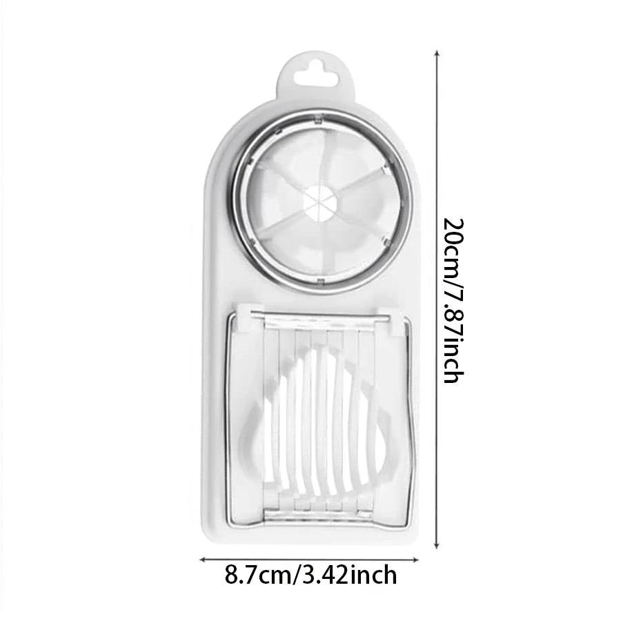 Multifunctional 2-in-1 Stainless Steel Wire Pull Egg Cutter Tool - High-Quality PP Base Kitchen Accessory
