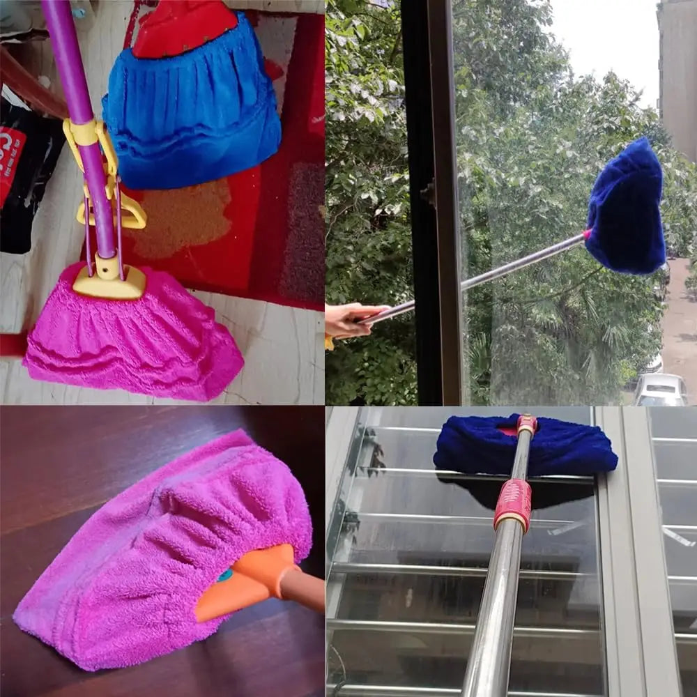 1 multifunctional coral fleece broom cloth cover floor mop, reusable ultra-fine fiber absorbent broom household cleaning accesso - Vaxicy