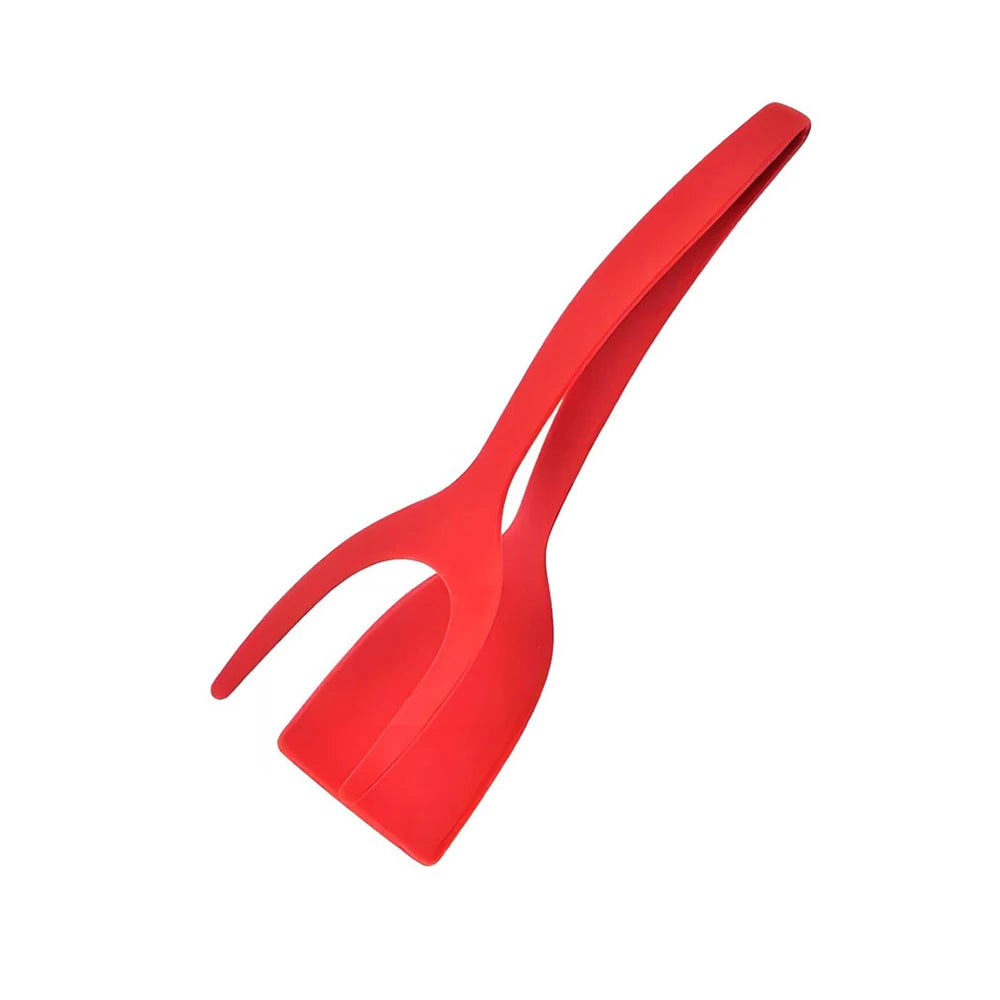 2 in 1 Spatula Tongs for Easy Cooking - Non-Stick Nylon Egg Flipper, Pancake, Fish, French Toast, and Omelet Tool - Vaxicy