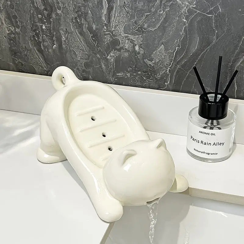 Cute Cat Drain Soap Holder
