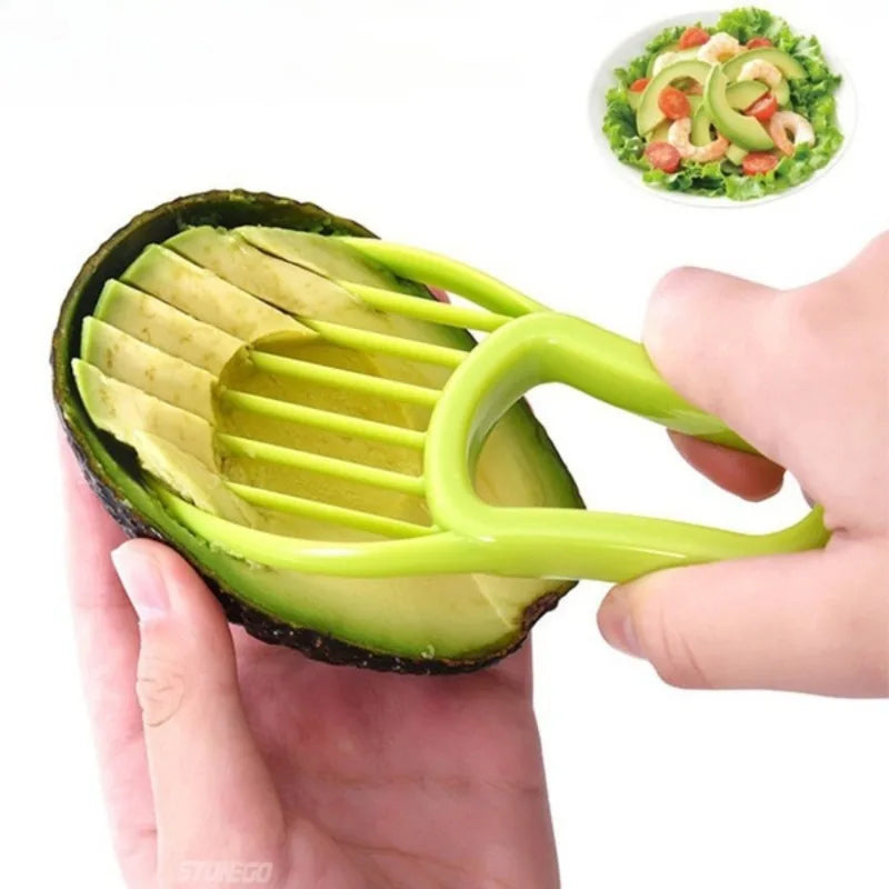 3 in 1 Avocado Slicer Tool, Corer, and Peeler - Plastic Kitchen Fruit Cutter and Pulp Separator