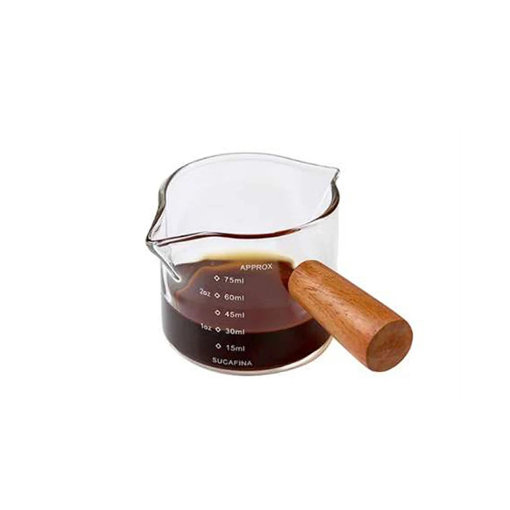 Wood Handle Glass Measuring Cup