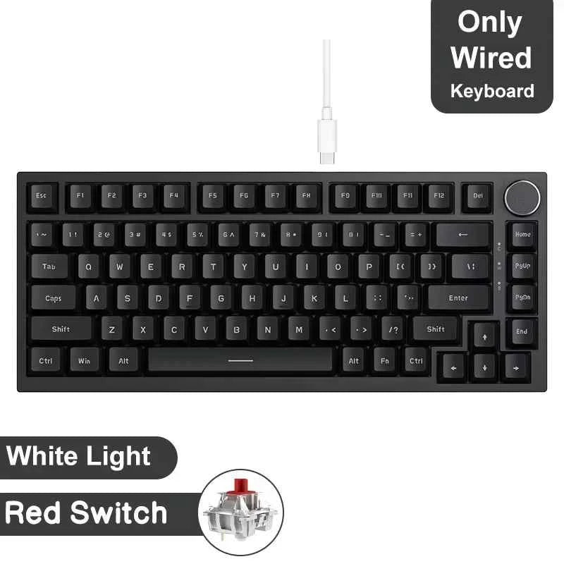 AJAZZ AK820/Pro Wireless Mechanical Keyboard Bluetooth 5.1 2.4G USB-C Wired Hot Swappable RGB Gaming Keyboard Gasket Mount with