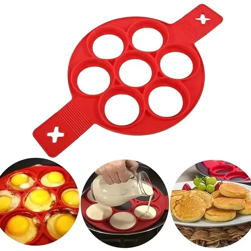 7-Hole Silicone Pancake & Egg Mold