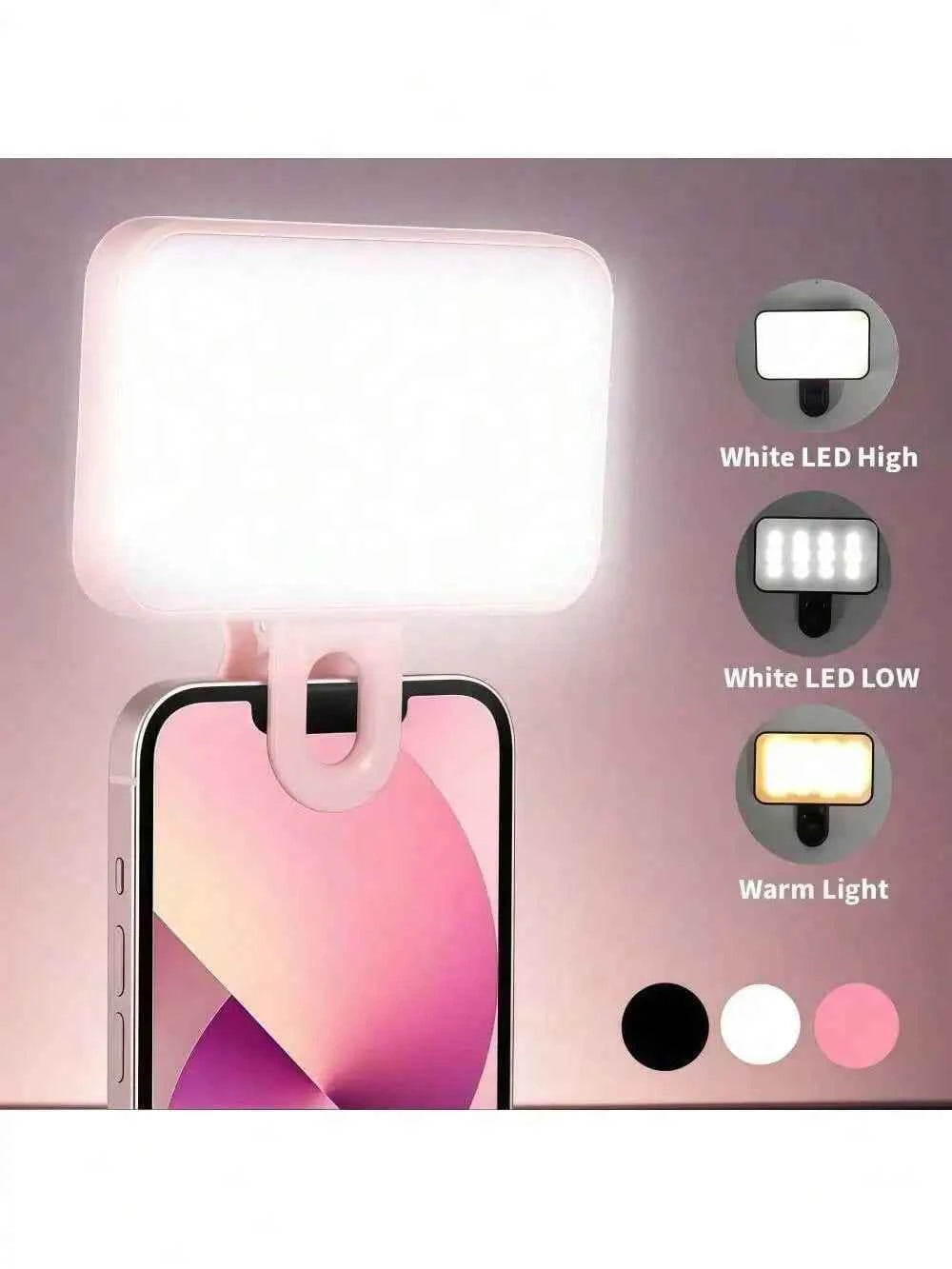 Bi Color Temperature LED Fill Light Selfie Light, 1pc Portable Selfie Light, Clip On Fill Light, Phone Selfie Lamp, For Mobile P