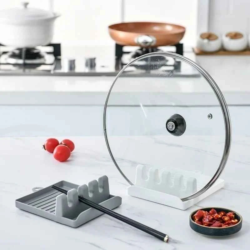 Kitchen Utensil Holder - Plastic Spoon Holder Rack Shelf Organizer for Forks, Spatulas, and Chopsticks
