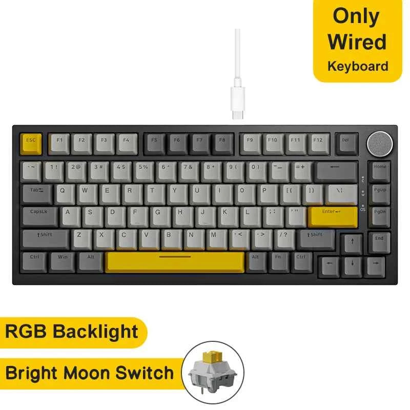 AJAZZ AK820/Pro Wireless Mechanical Keyboard Bluetooth 5.1 2.4G USB-C Wired Hot Swappable RGB Gaming Keyboard Gasket Mount with
