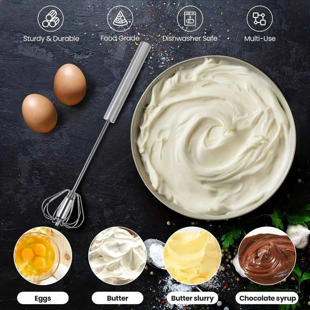 Stainless Steel Egg Beater for Effortless Mixing, Stirring, and Beating in Kitchen Baking