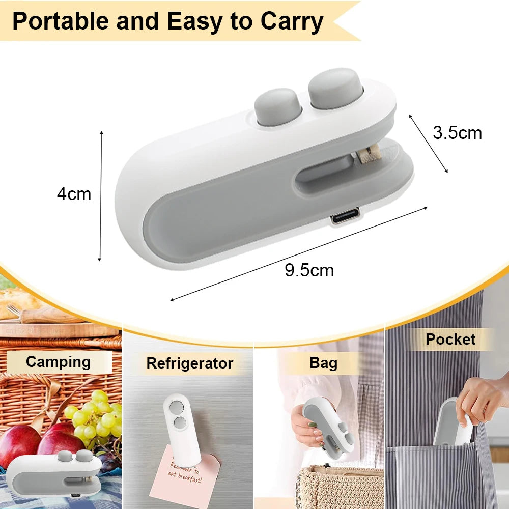Mini Heat Bag Sealing Machine Package Sealer Bags Plastic Food Sealer Clip Bag Handheld Sealer Food Packaging Heat Sealer - Vaxicy