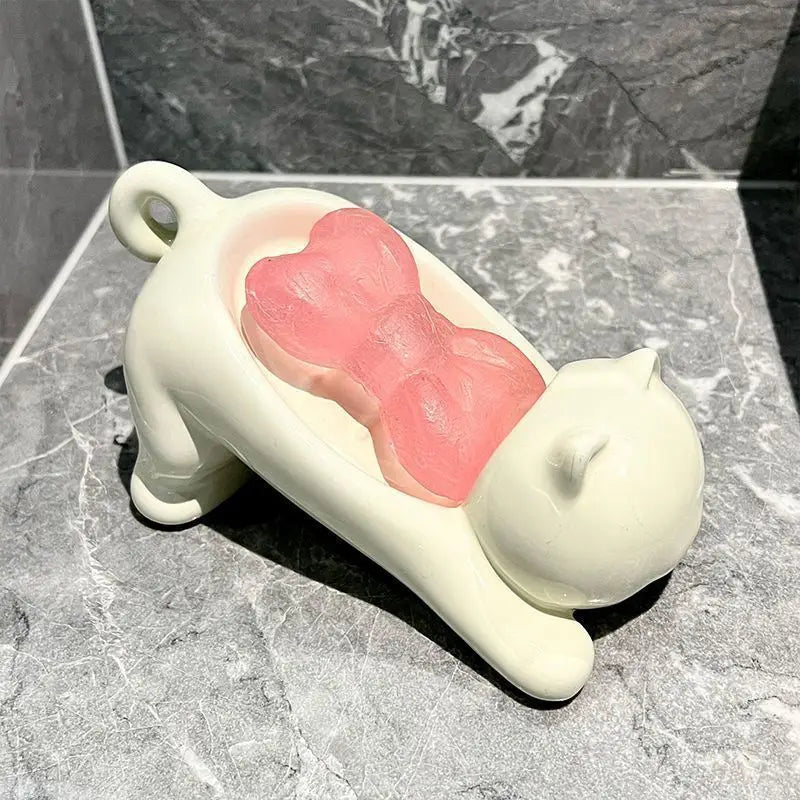 Cute Cat Drain Soap Holder