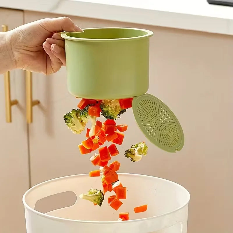 Press-Type Drain Basket for Kitchen & Bathroom | Multi-Functional Food Strainer & Sink Organizer