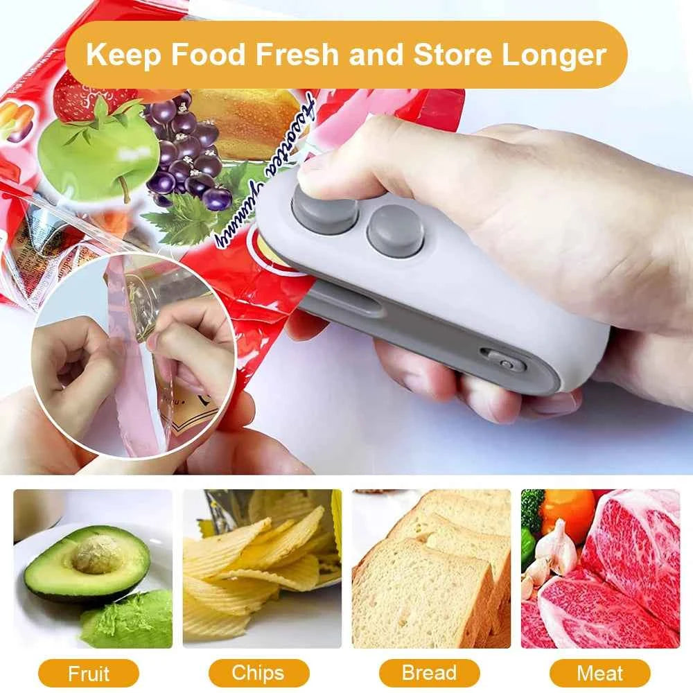 Mini Heat Bag Sealer Handheld Food Packaging Clip Sealer Machine for Plastic Bags