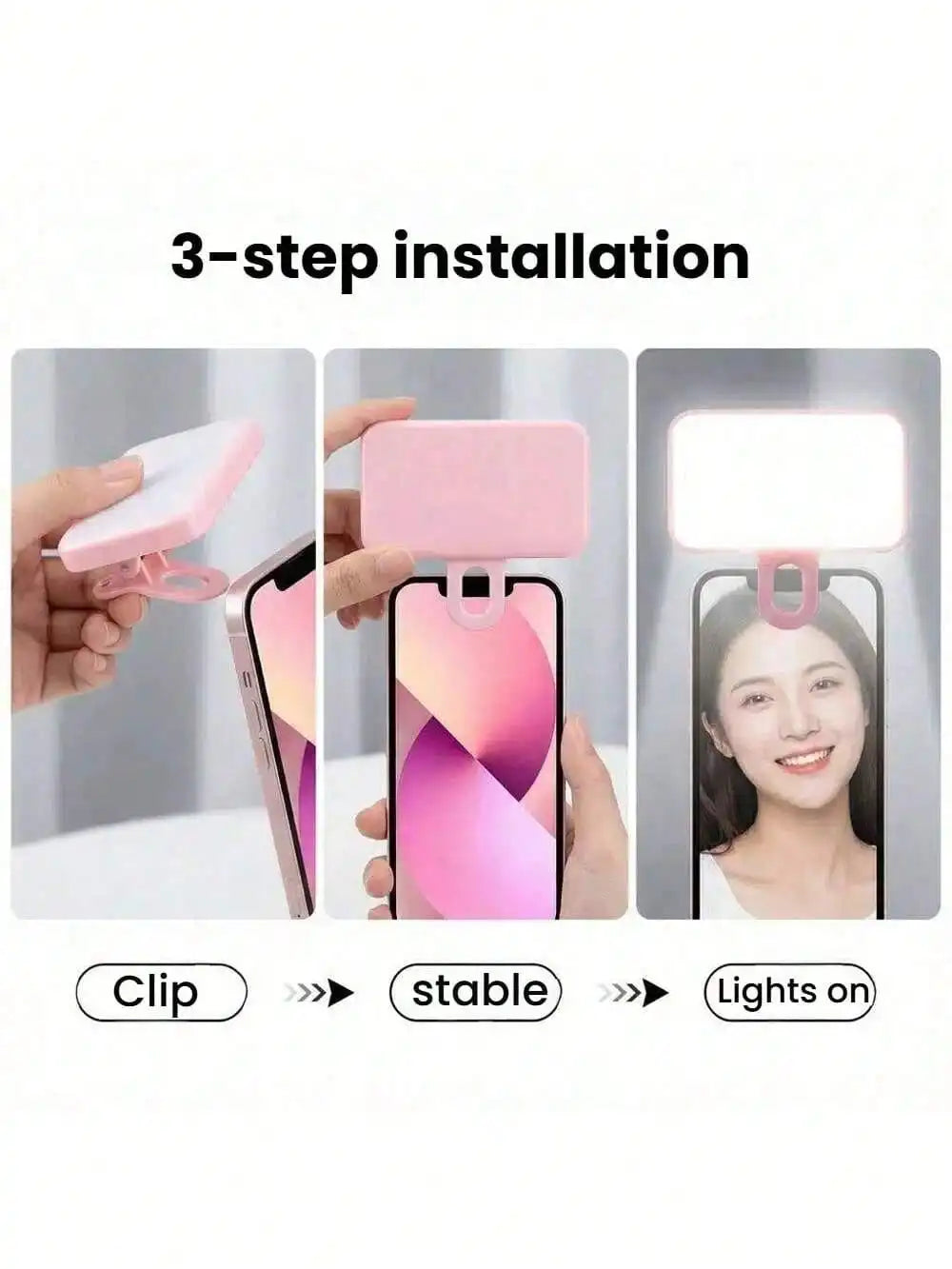 Bi Color Temperature Selfie Light - Portable Clip-On Fill Light for Mobile Phones - Vaxicy