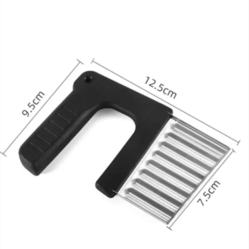 Stainless Steel Potato Chip Slicer - Crinkle Wavy Slicer Knife for Dough, Vegetables, Fruits, and French Fries - Vaxicy