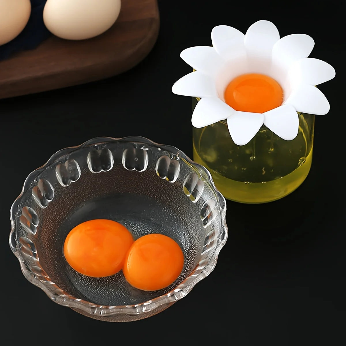 Cute Flower Egg Separator - 1pc Flower Design Egg White Yolk Separator Kitchen Gadget