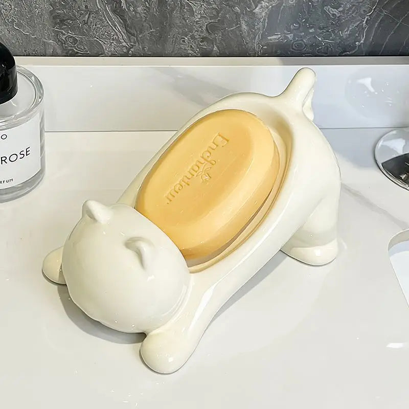 Cute Cat Drain Soap Holder