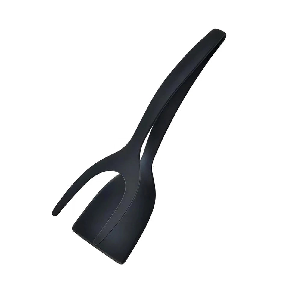 2 in 1 Spatula Tongs for Easy Cooking - Non-Stick Nylon Egg Flipper, Pancake, Fish, French Toast, and Omelet Tool - Vaxicy