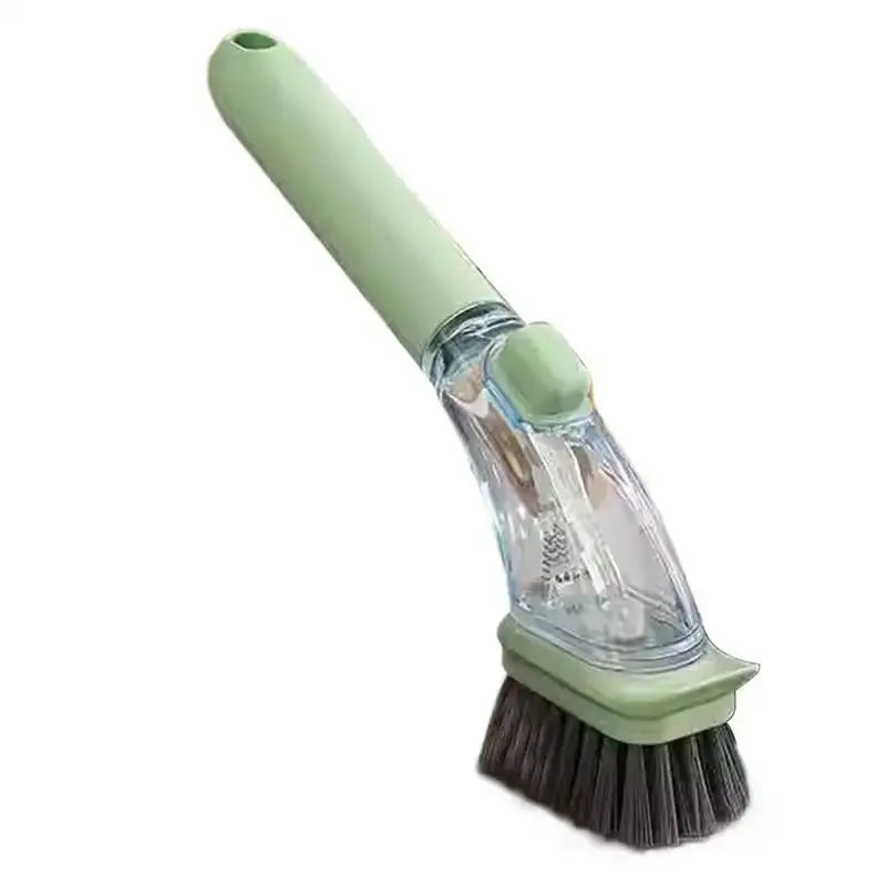 Refillable Liquid Cleaning Brush Kitchen Bowl Scrubber Cleaning Sponge Long Handle Dispenser Cleaner Tool Pot Brush Artifact - Vaxicy