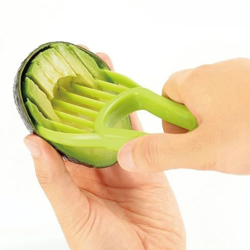 3 in 1 Avocado Slicer Tool, Corer, and Peeler - Plastic Kitchen Fruit Cutter and Pulp Separator