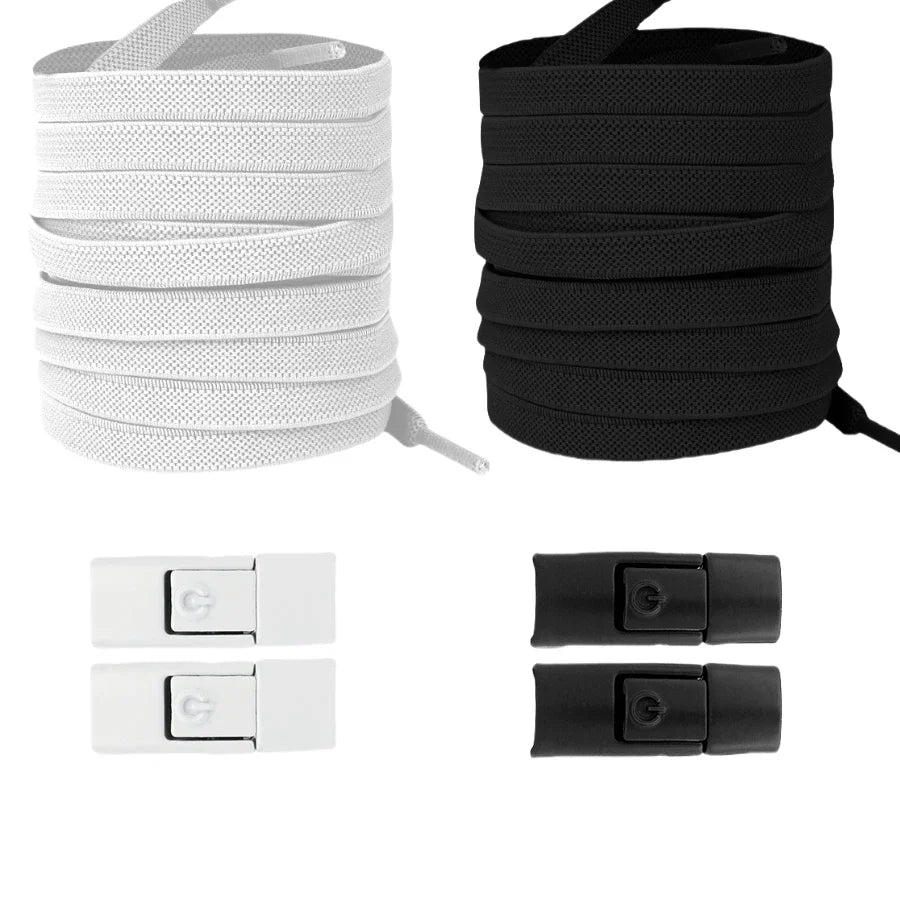 New Without Ties Elastic Laces No Tie Shoe Laces Press Lock Shoelaces Sneaker Kids Adult 8MM Widened Flat Shoelace for Shoes - Vaxicy