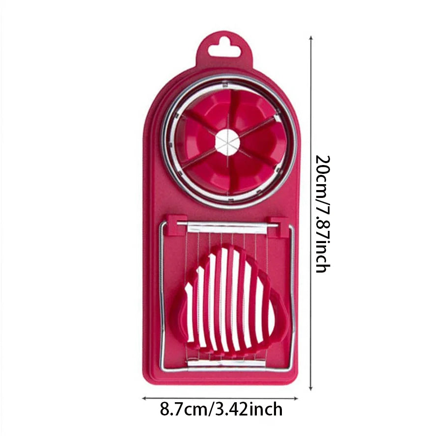 Multifunctional 2-in-1 Stainless Steel Wire Pull Egg Cutter Tool - High-Quality PP Base Kitchen Accessory