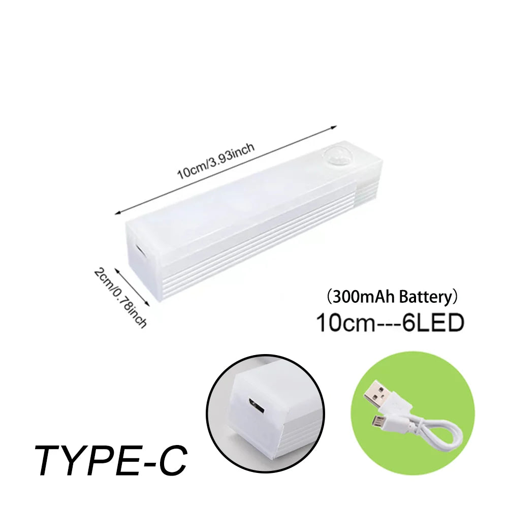 Motion Sensor Light Wireless LED Night Light Type C Rechargeable Light Cabinet Wardrobe Lamp Staircase Backlight For Kitchen LED - Vaxicy