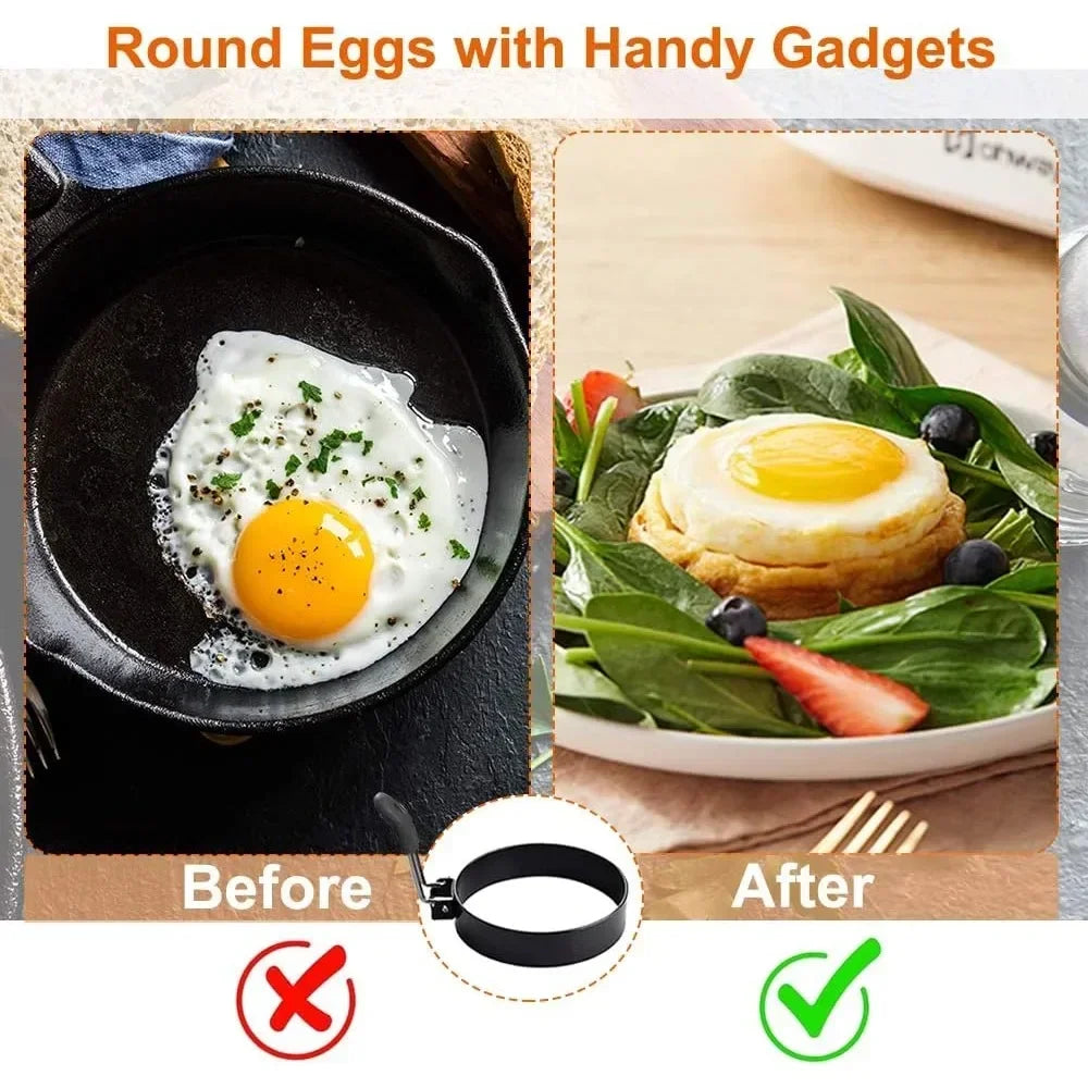Anti-scald Egg Fried Ring Professional Stainless Steel Nonstick Round Pancake Mold Cooking Egg Mould Breakfast Sandwich Tools - Vaxicy