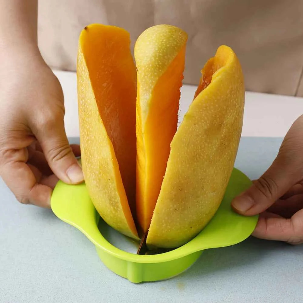 Mango Slicer Tool - Easy Peel & Core Remover, Durable Plastic Fruit Cutter with Non-Slip Grip, Color Options