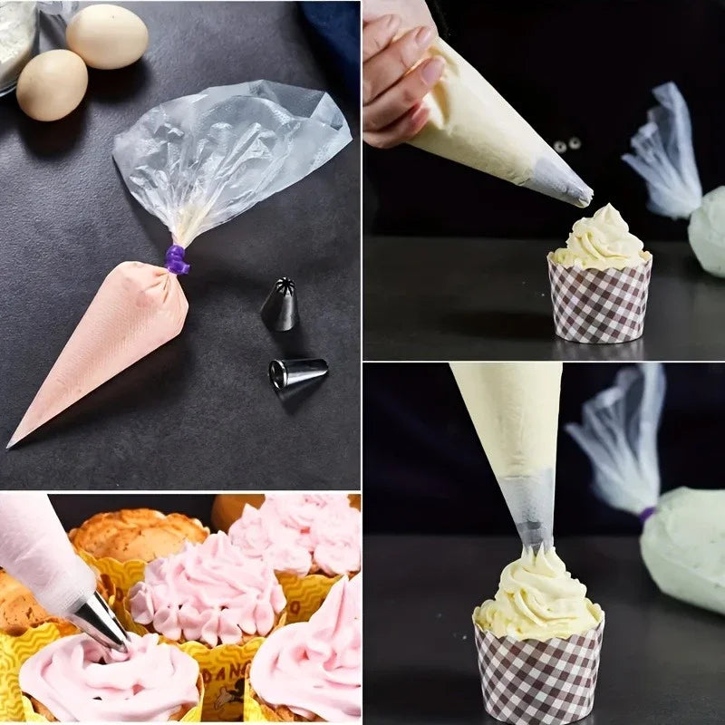 Disposable Pastry Piping Bags - 100 Pack
