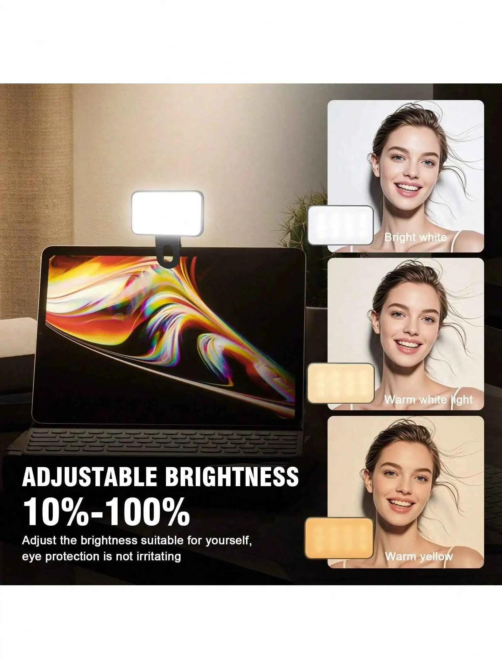 Bi Color Temperature LED Fill Light Selfie Light, 1pc Portable Selfie Light, Clip On Fill Light, Phone Selfie Lamp, For Mobile P