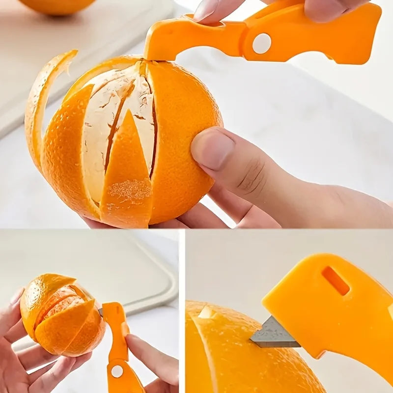 1PC peeler, plastic folding handle fruit peeler tool, vegetable and fruit cutter, creative lemon and grapefruit peeler, kitchen - Vaxicy